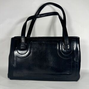 Vintage JR USA Black Satchel Purse